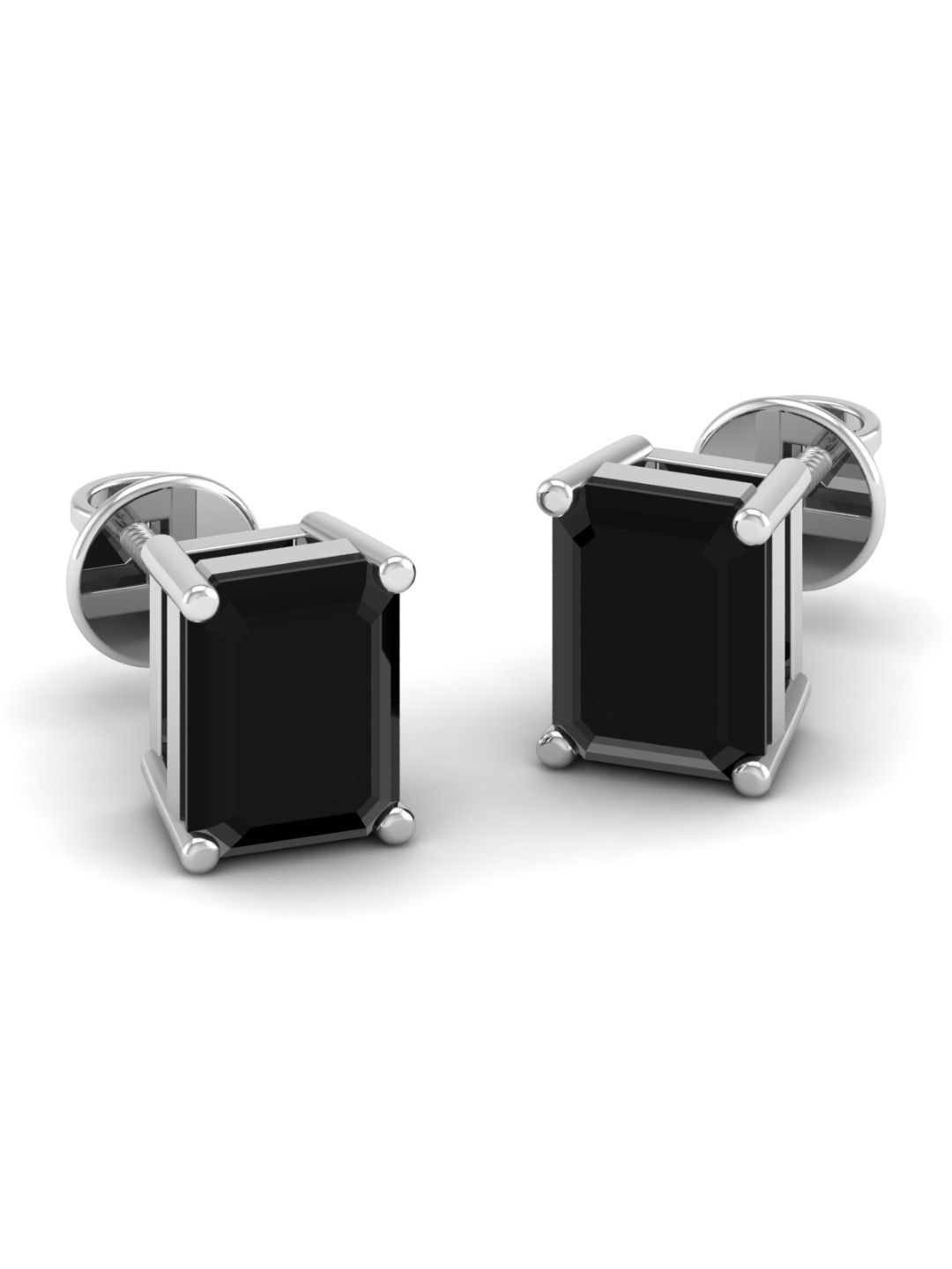 

AKSHAT SAPPHIRE 925 Sterling Silver Cubic Zirconia Rhodium-Plated Square Shape Studs