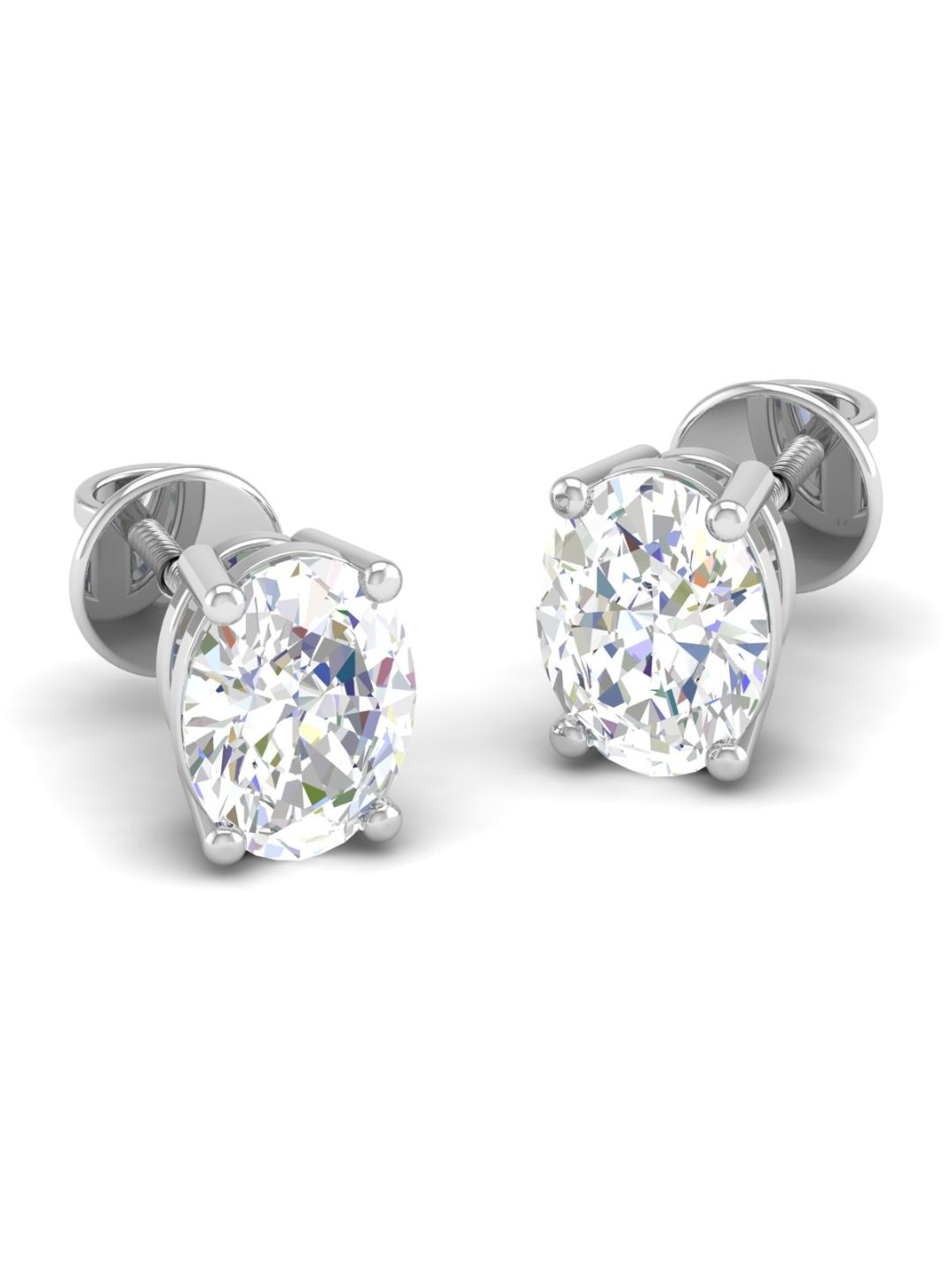 

AKSHAT SAPPHIRE 925 Sterling Silver Cubic Zirconia Rhodium-Plated Circular Shape Studs