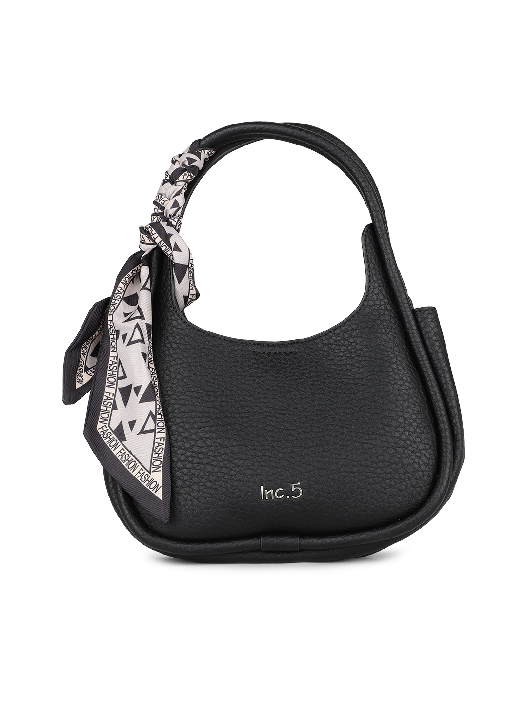 

Inc 5 Women Textured Structured Handheld Bag, Black