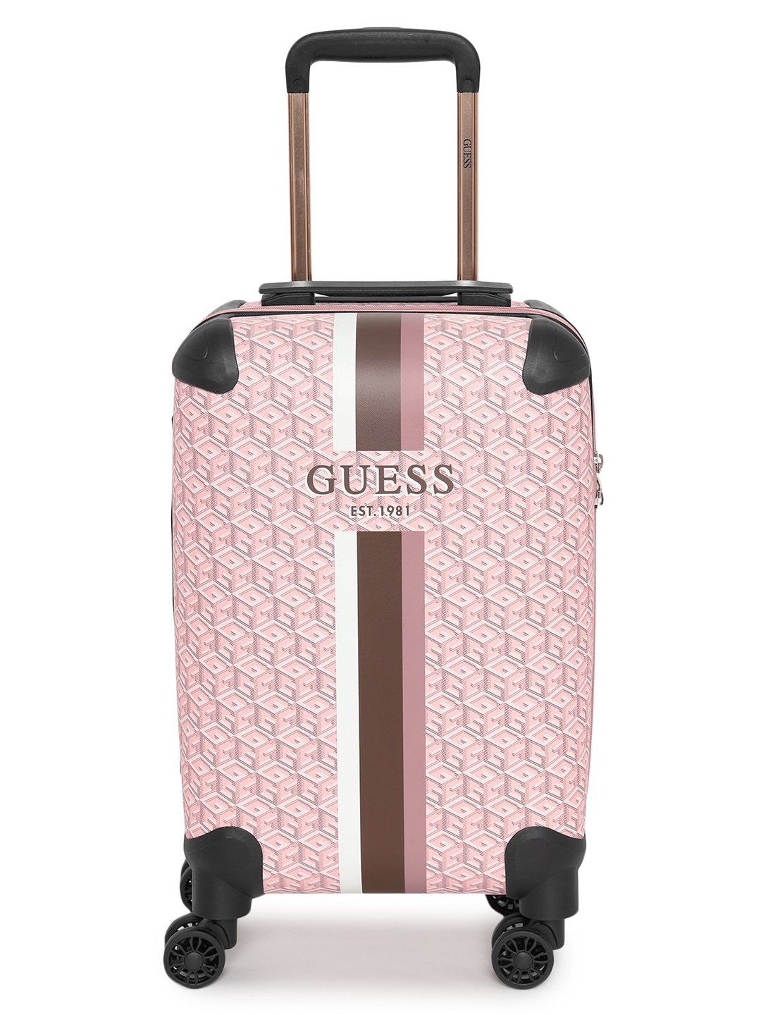 

GUESS Printed Hard Sided Trolley Bag, Pink