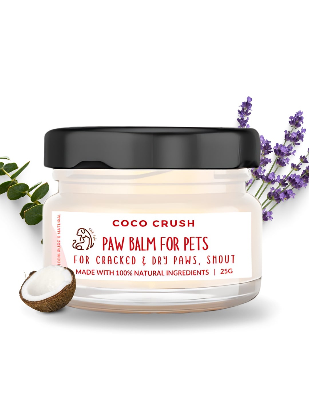 

Coco Crush Natural Paw Balm for Pets- 85g, Transparent