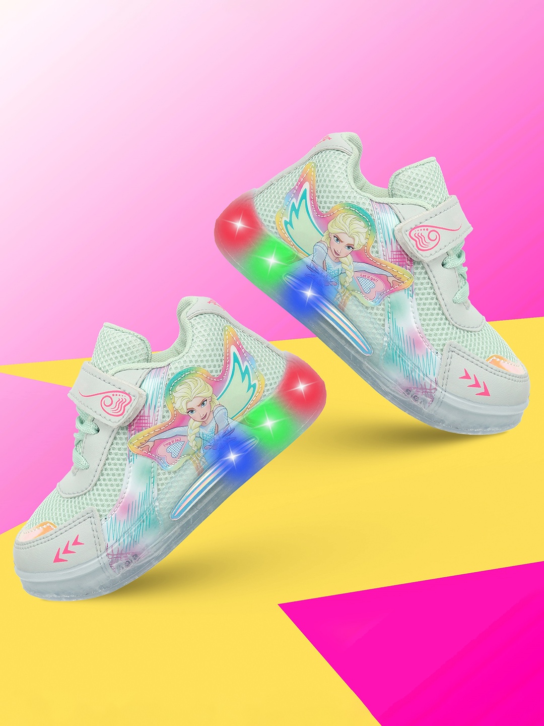 

Siya Girls Textured LED Sneakers, Sea green