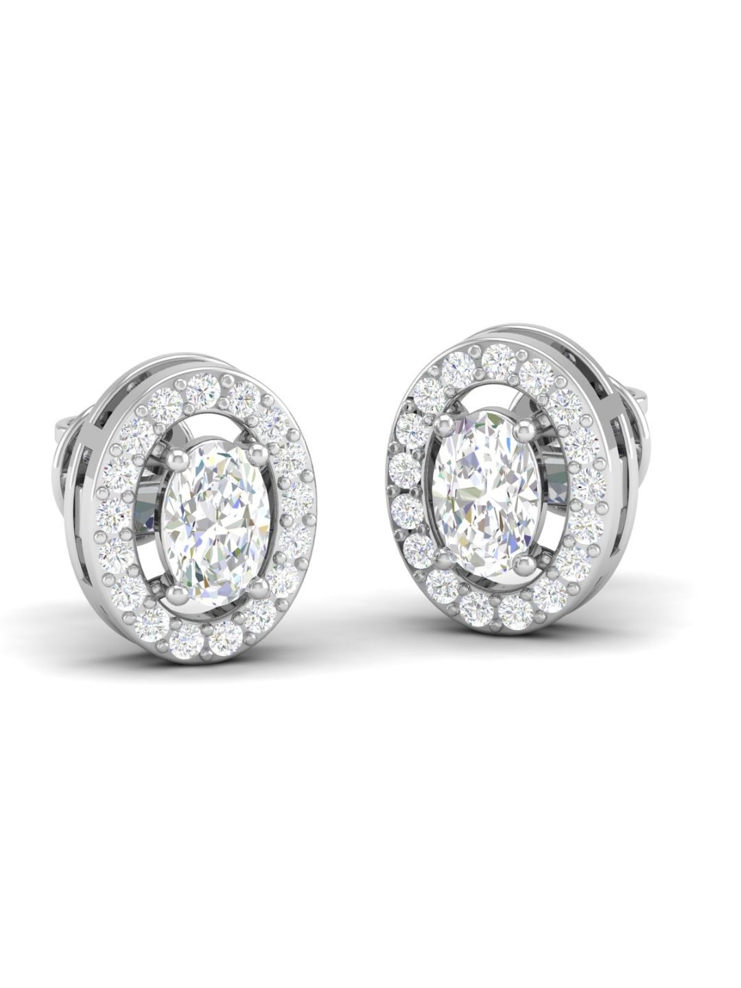 

AKSHAT SAPPHIRE Oval Studs Earrings, White