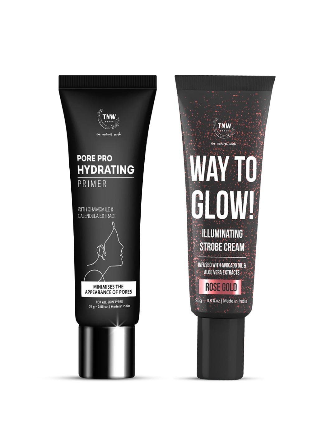 

TNW the natural wash Set of Pore Pro Hydrating Primer & Way to Glow Strobe Cream-25 g each, White