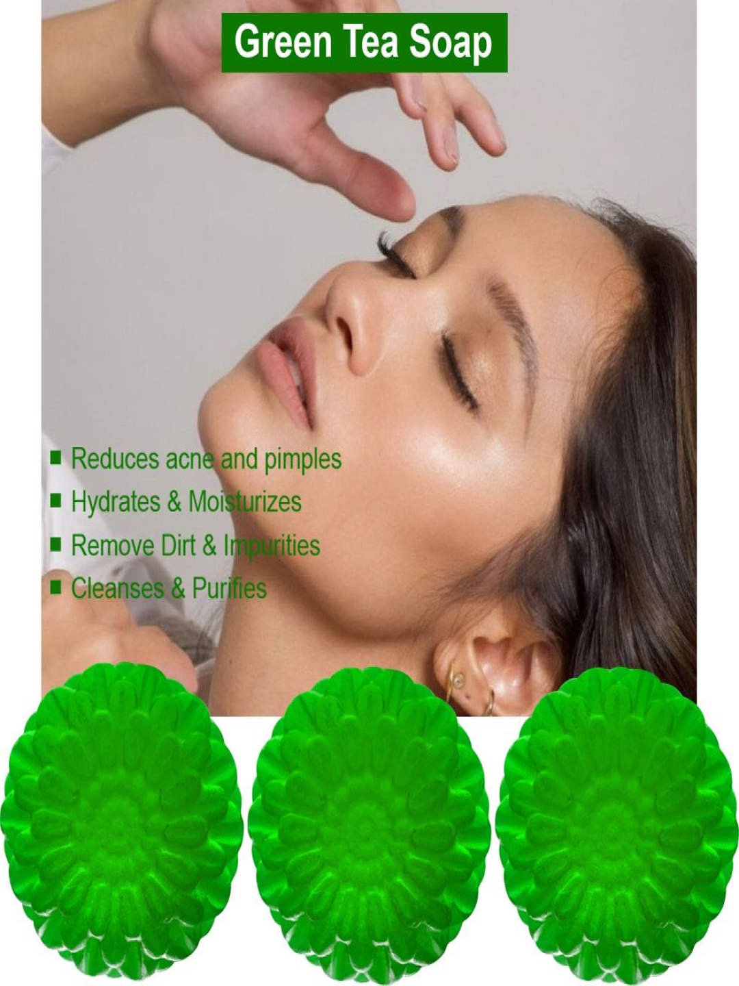 

GROOVY Set Of 3 Kiwi Kiss Green Tea Bath Bar - 100 g Each