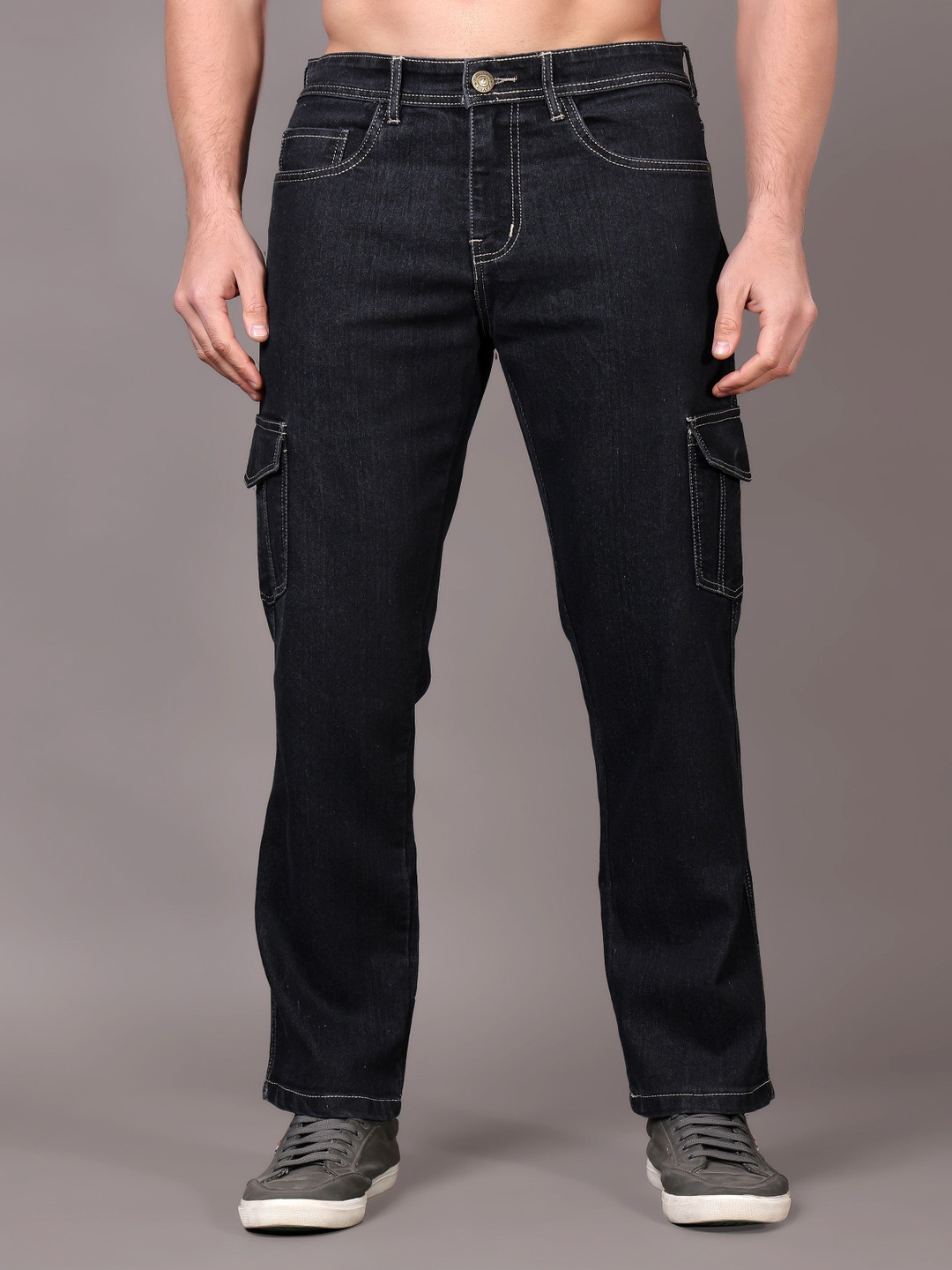 

ZAYSH Men Cotton Regular Fit Jeans, Grey