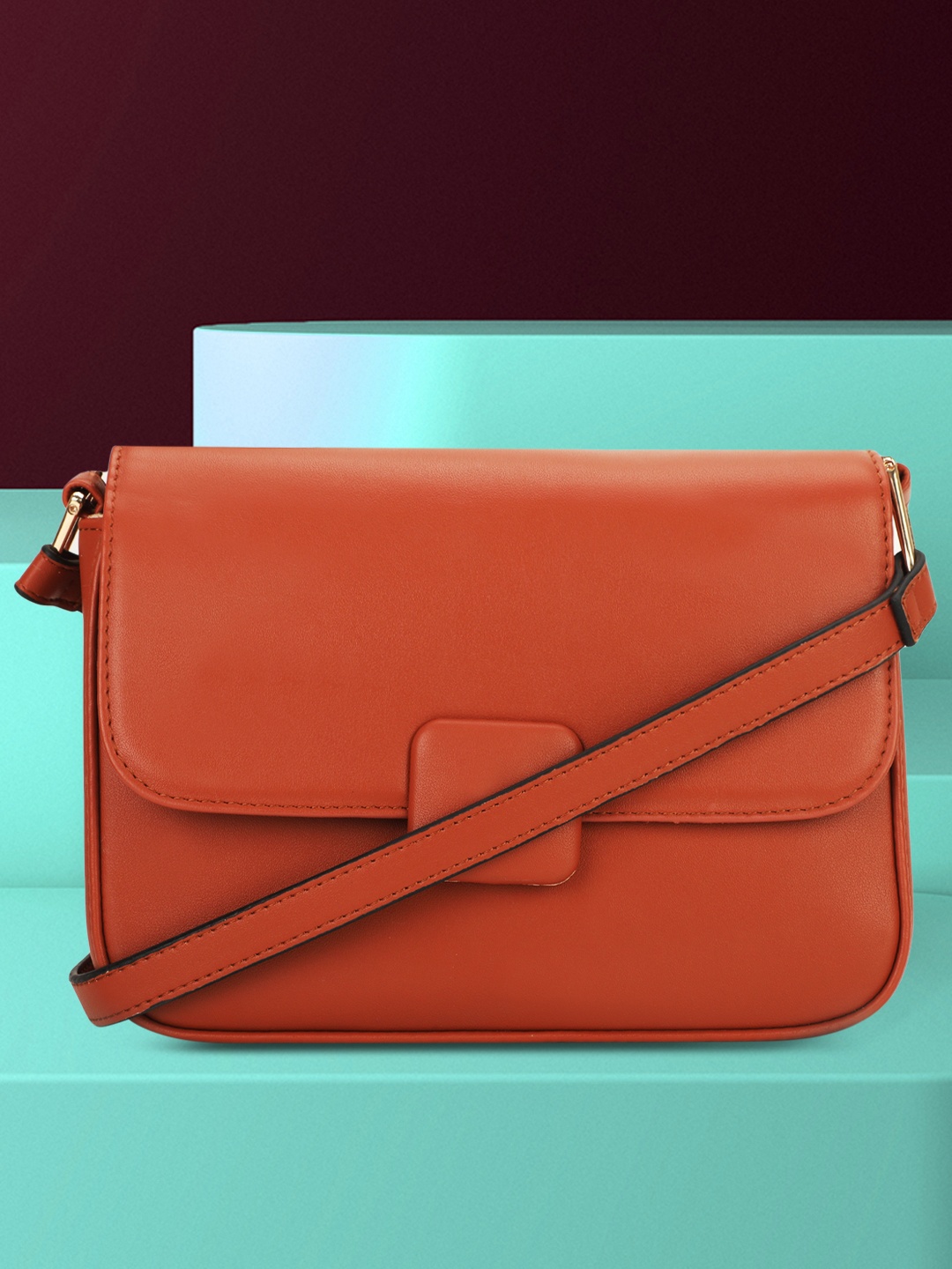 

Marie Claire Women Solid Crossbody Sling Bag, Rust