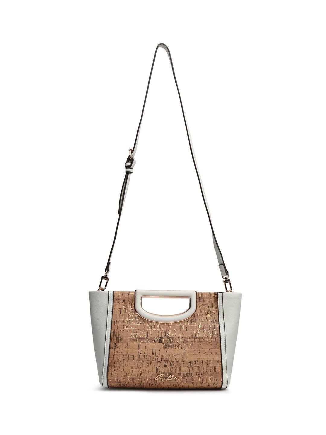 

ANNE KLEIN Women Abstract Printed Crossbody Leather Sling Bag, Brown