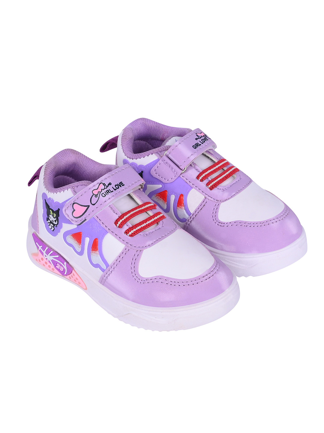 

BAESD Kids Round Toe Printed Lightweight Sneakers, Purple