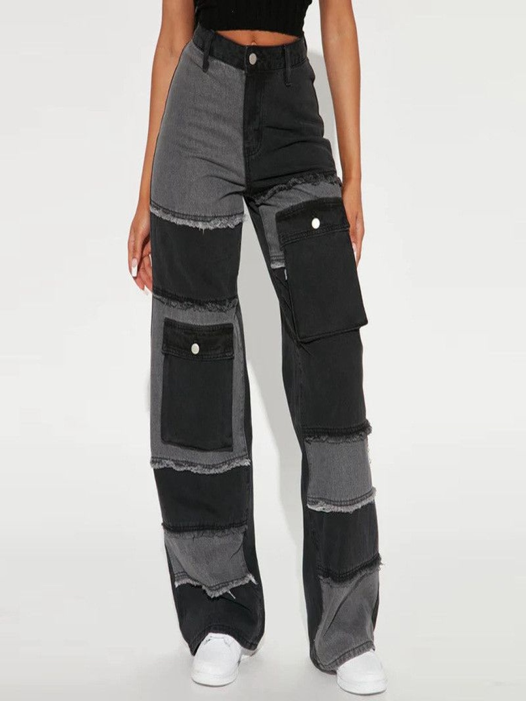 

The Roadster Lifestyle Co Women Cotton Wide Leg Jeans, Black
