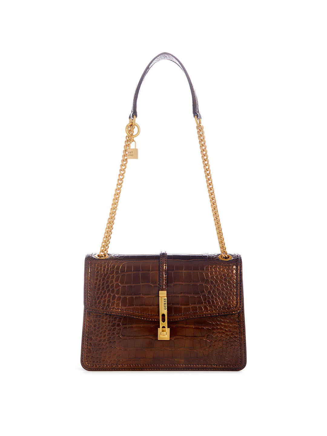 

GUESS Animal Textured PU Shoulder Bag, Bronze