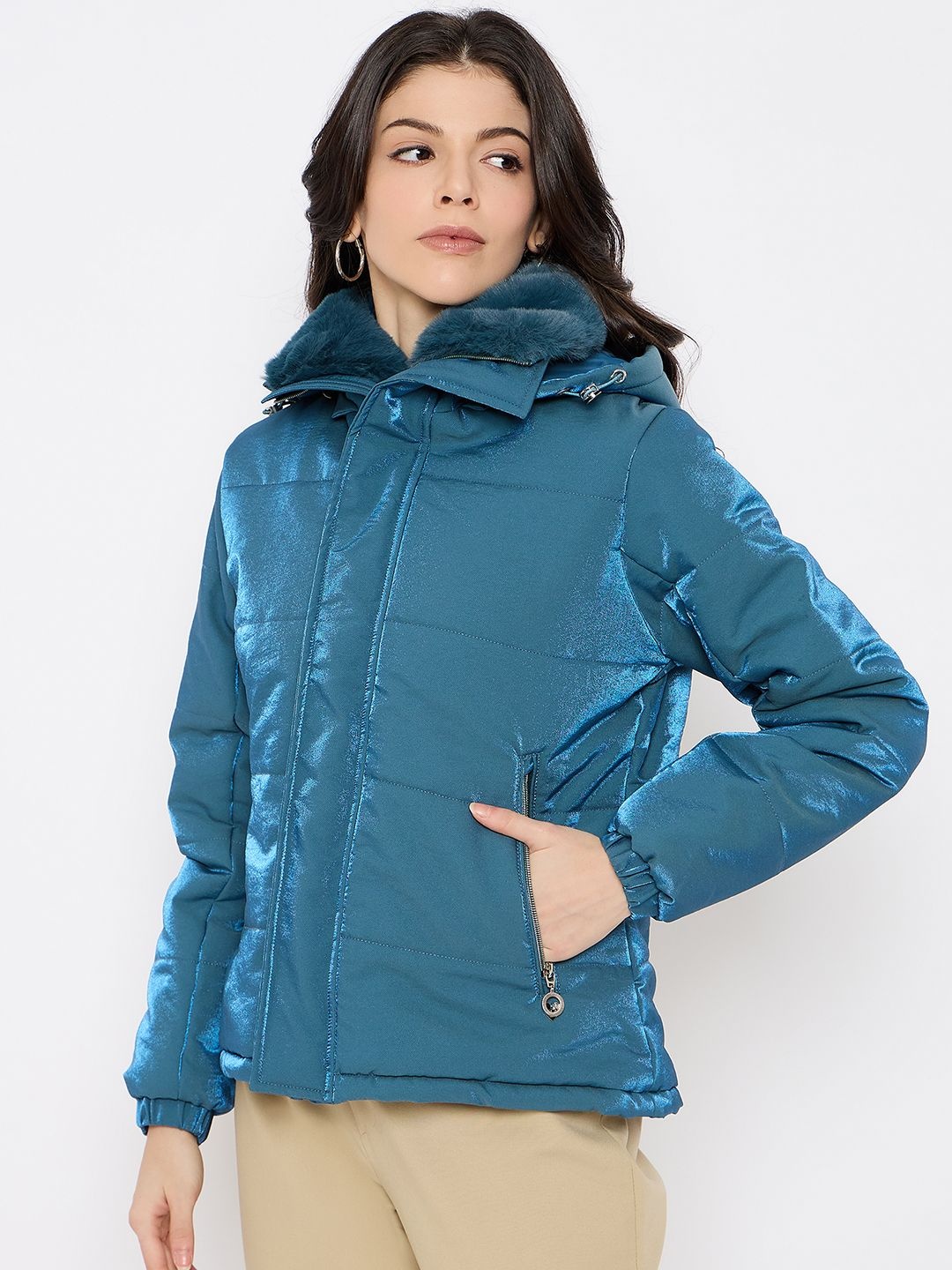 

Duke Women Polyester Bomber Jacket, Blue