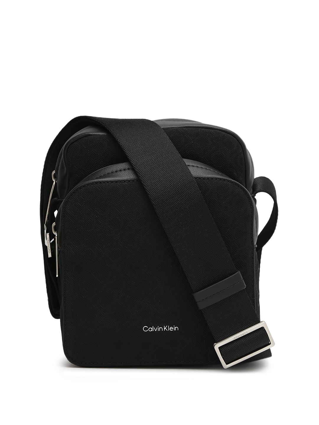 

Calvin Klein Men Brand Logo Printed Crossbody Sling Bag, Black