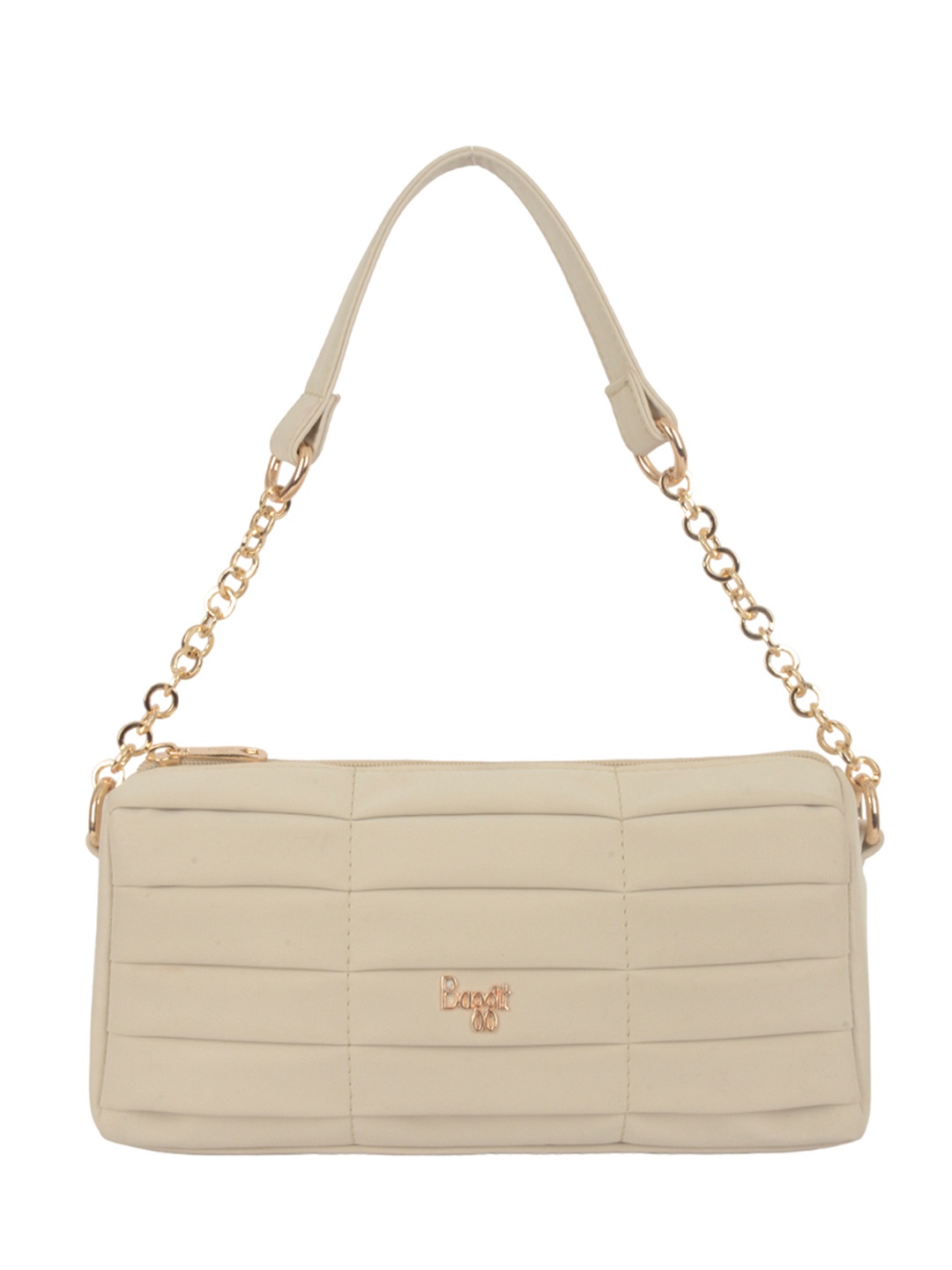 

Baggit Women Solid Structured Handheld Bag, Beige
