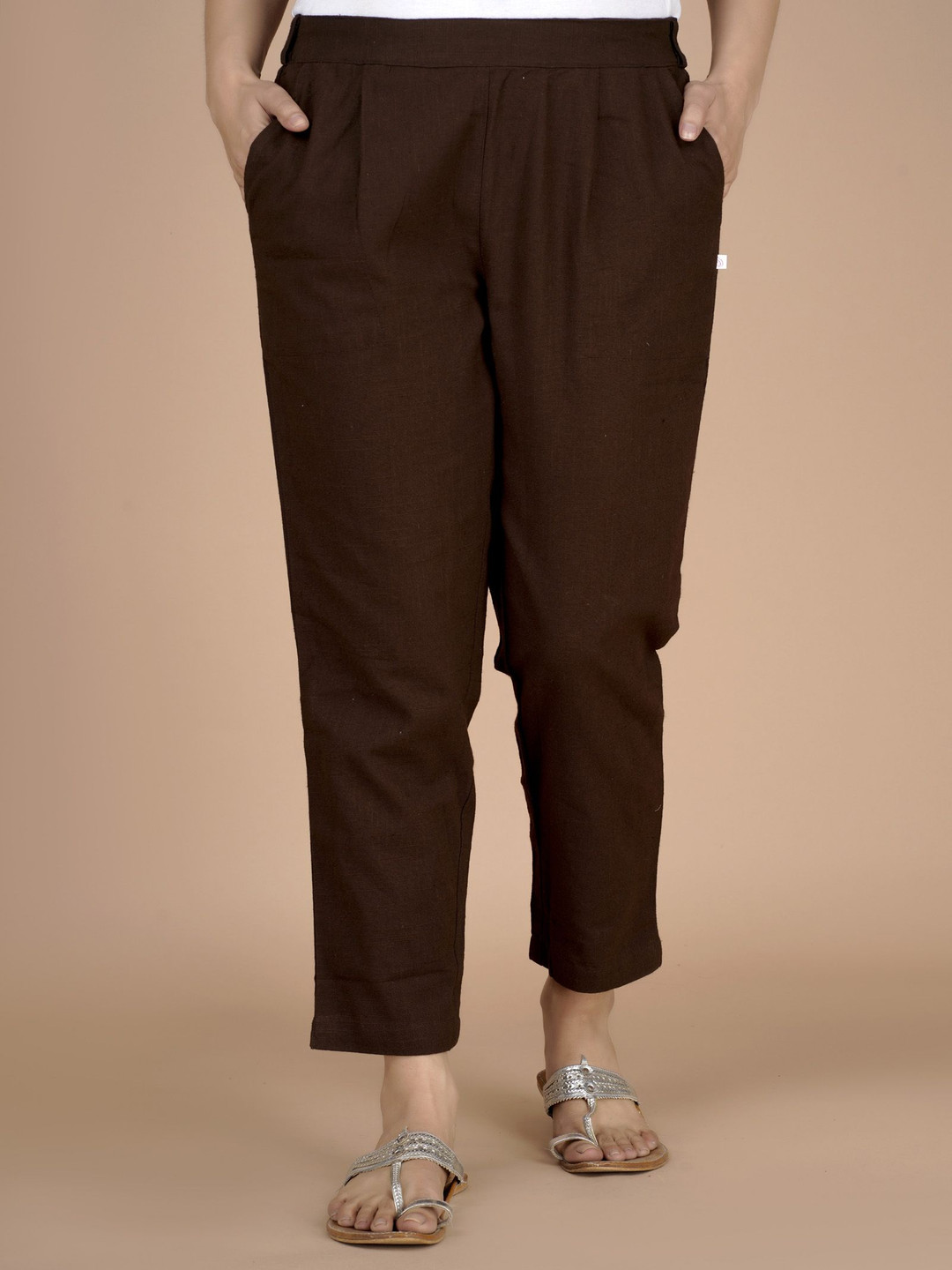 

BAESD Women Pleated Trousers, Brown