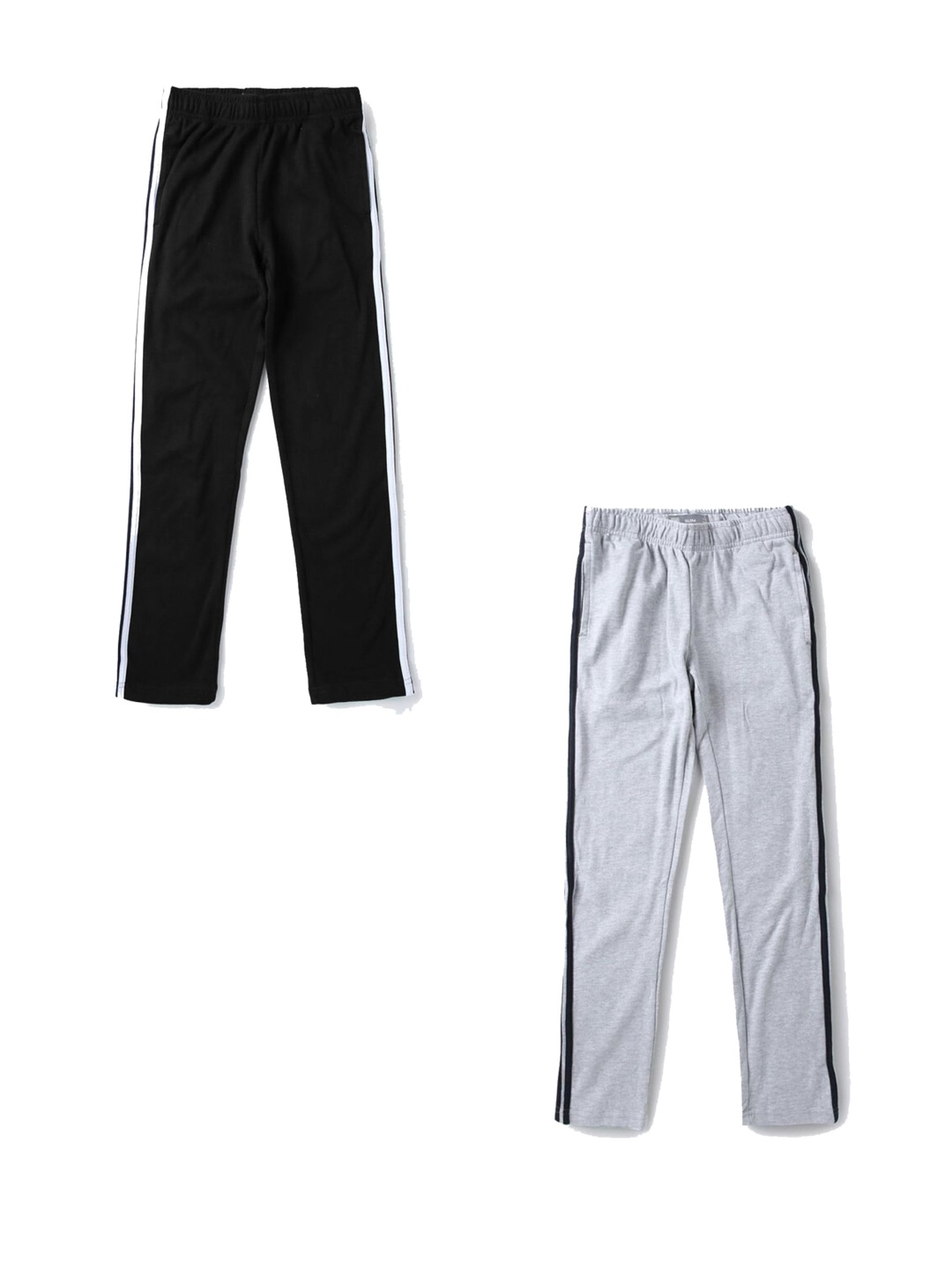 

FRENCH KLEIDER Boys Pack 2 Relaxed Fit Pure Cotton Mid Rise Track Pants, Black