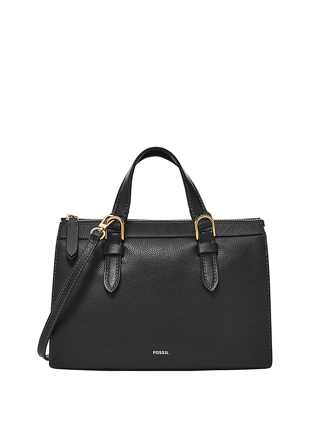 

Fossil Women Textured Structured Leather Handheld Bag, Black