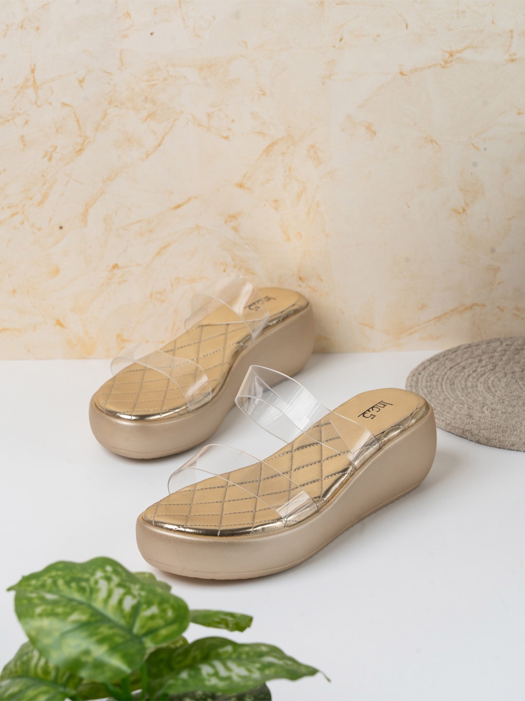 

Inc 5 Party Wedge Mules, Transparent