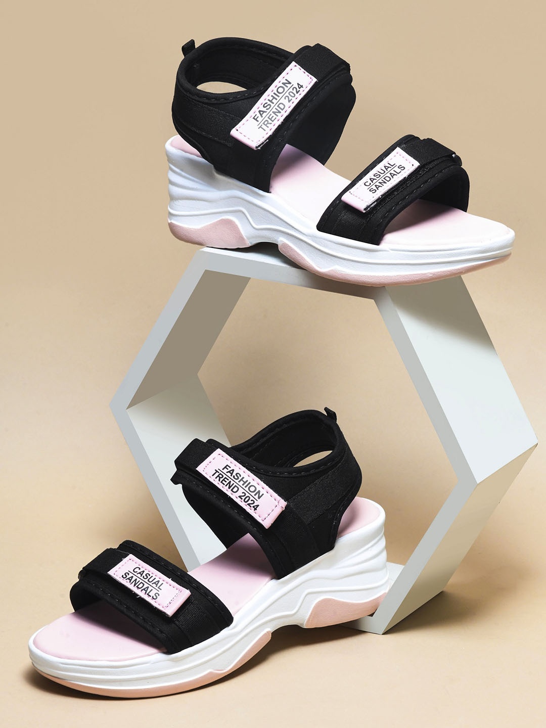 

TRYME Girls Comfort Sandals, Pink