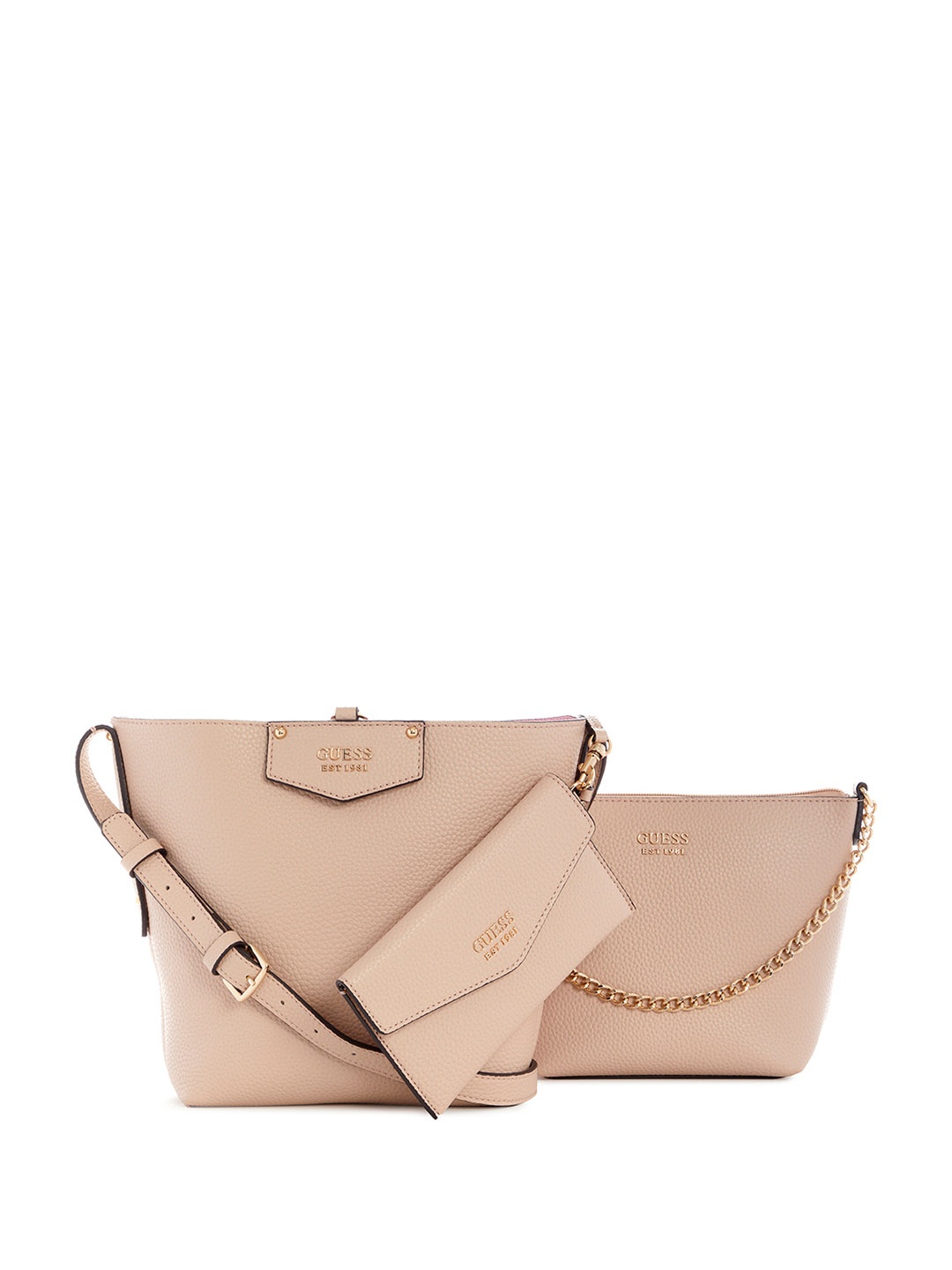 

GUESS PU Shoulder Bag, Beige