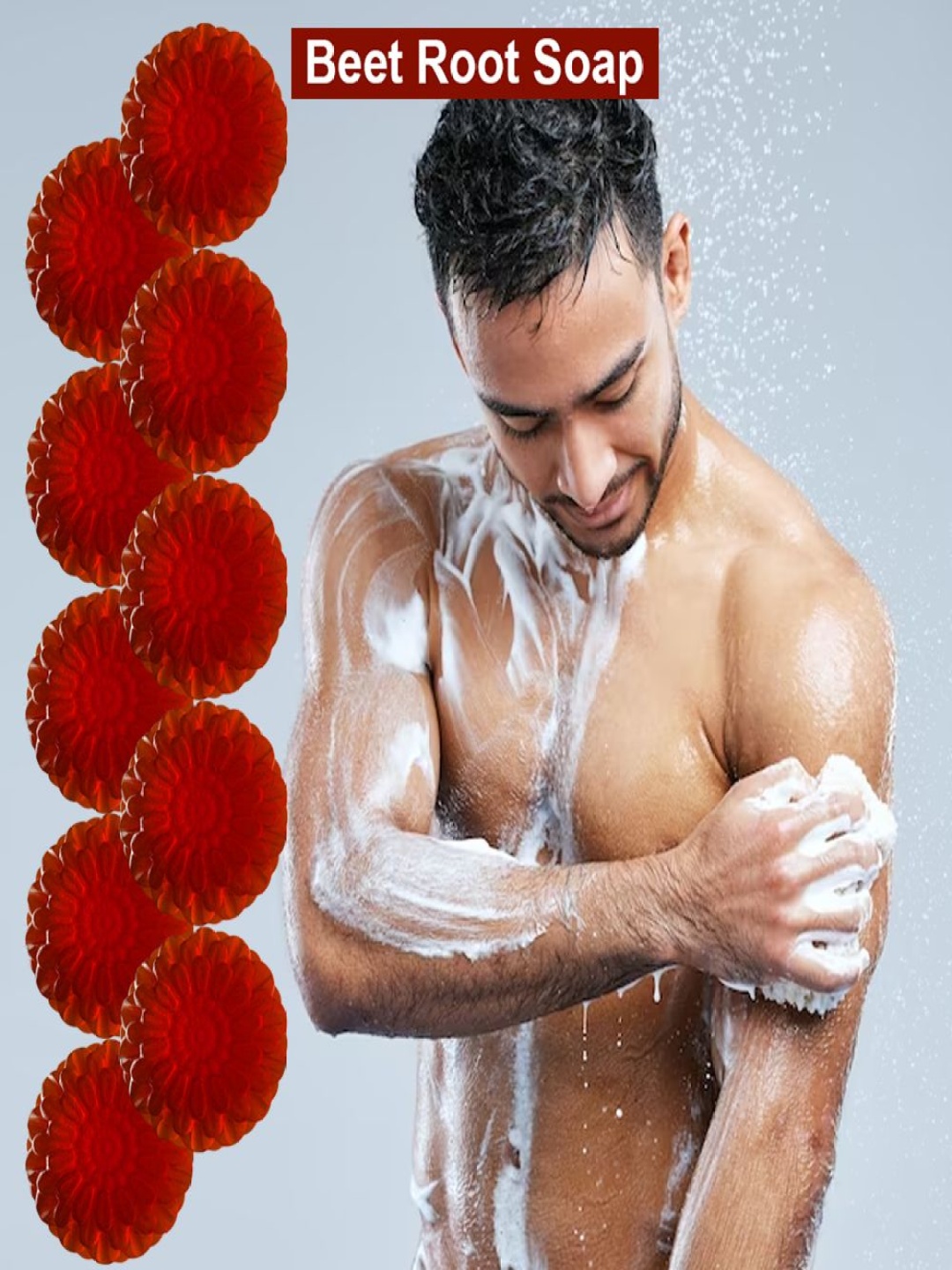 

GROOVY Set Of 10 Invigorating Peppermint Bath Soap - 100 g Each, Red