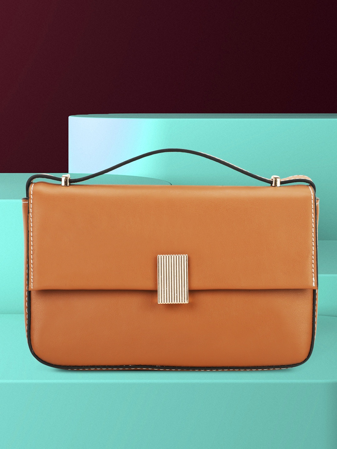 

Marie Claire Women Solid Structured Handheld Bag, Brown