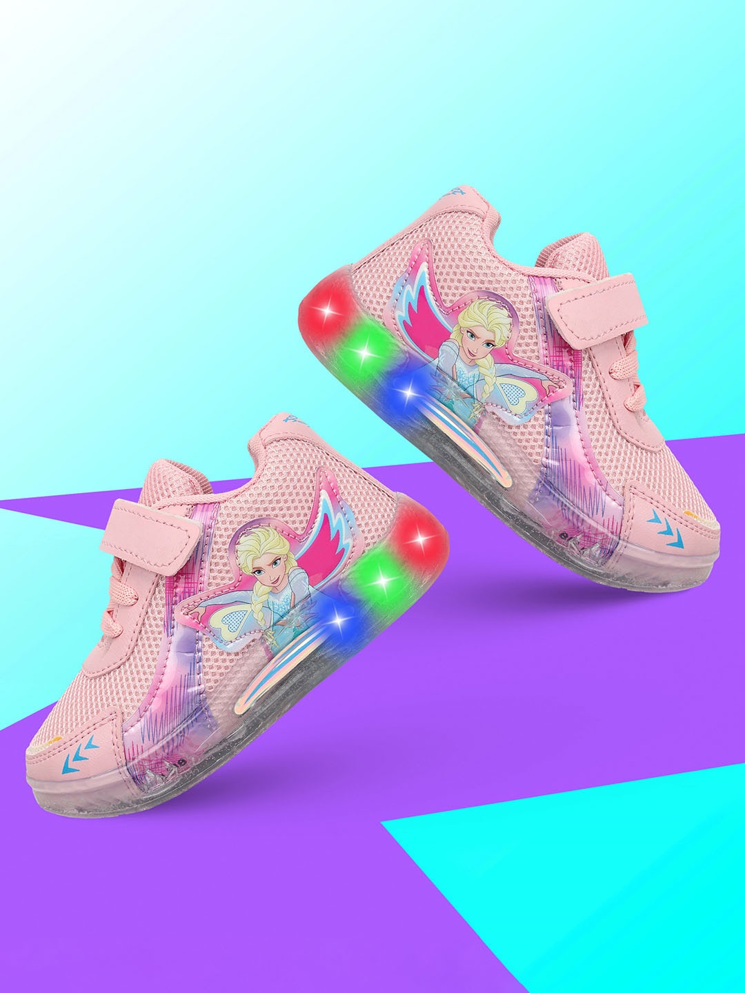 

Siya Girls Textured LED Sneakers, Pink