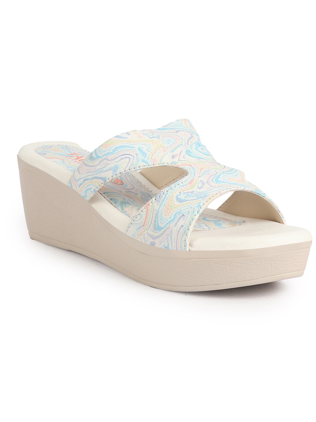 

FAUSTO Women Printed Wedge Sandals, Blue