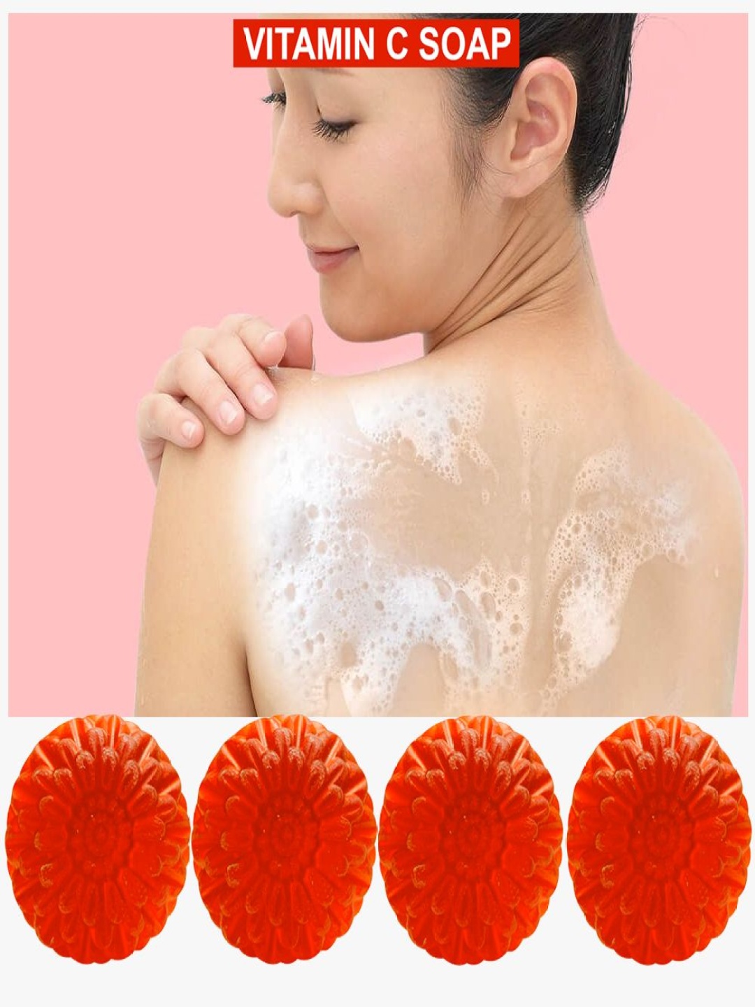 

GROOVY Set Of 4 Nutmeg Nirvana Vitamin C Bath Soap - 100 g Each, Red