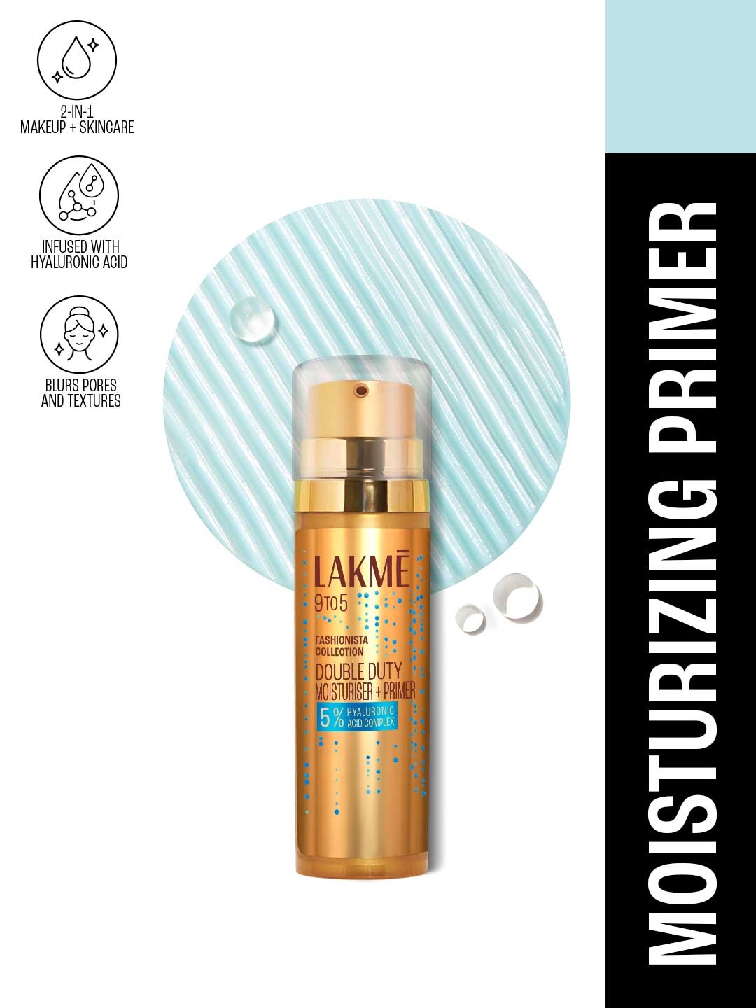 

Lakme 9to5 Fashionista Collection Double Duty Moisturiser Primer - 30g, Gold