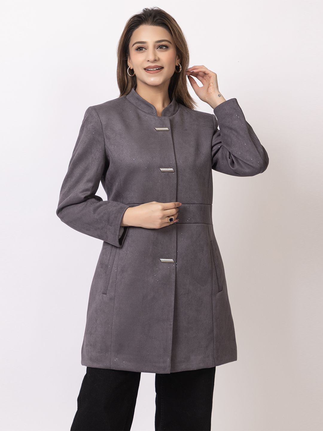 

GFO Single-Breasted Winter Overcoats, Grey