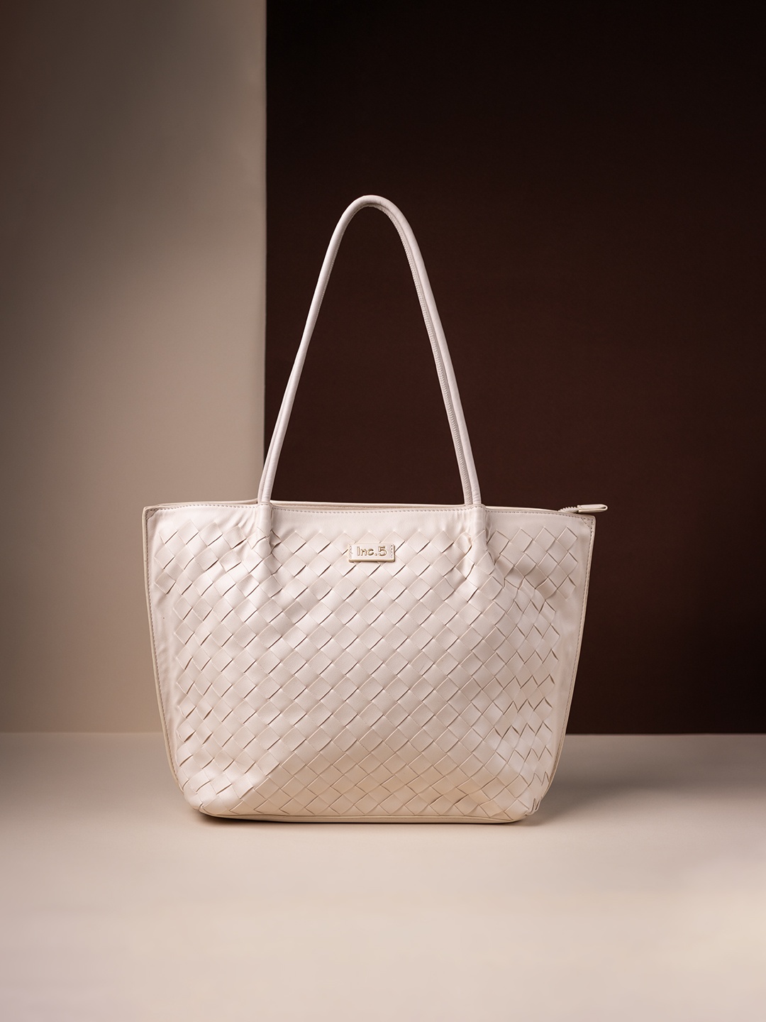 

Inc 5 Women Textured Structured Shoulder Bag, Beige