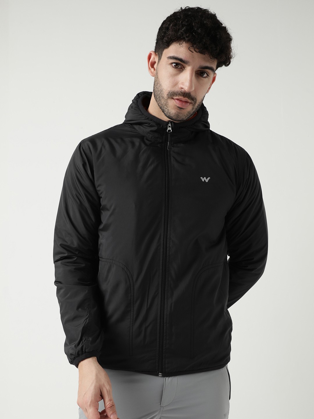 

Wildcraft Men Hooded Solid Casual Padded Lightweight Jacket, Black