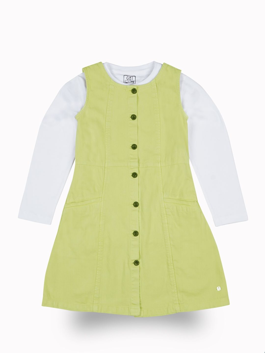 

Gini and Jony Girls Pinafore Midi Dress With Tshirt, Yellow