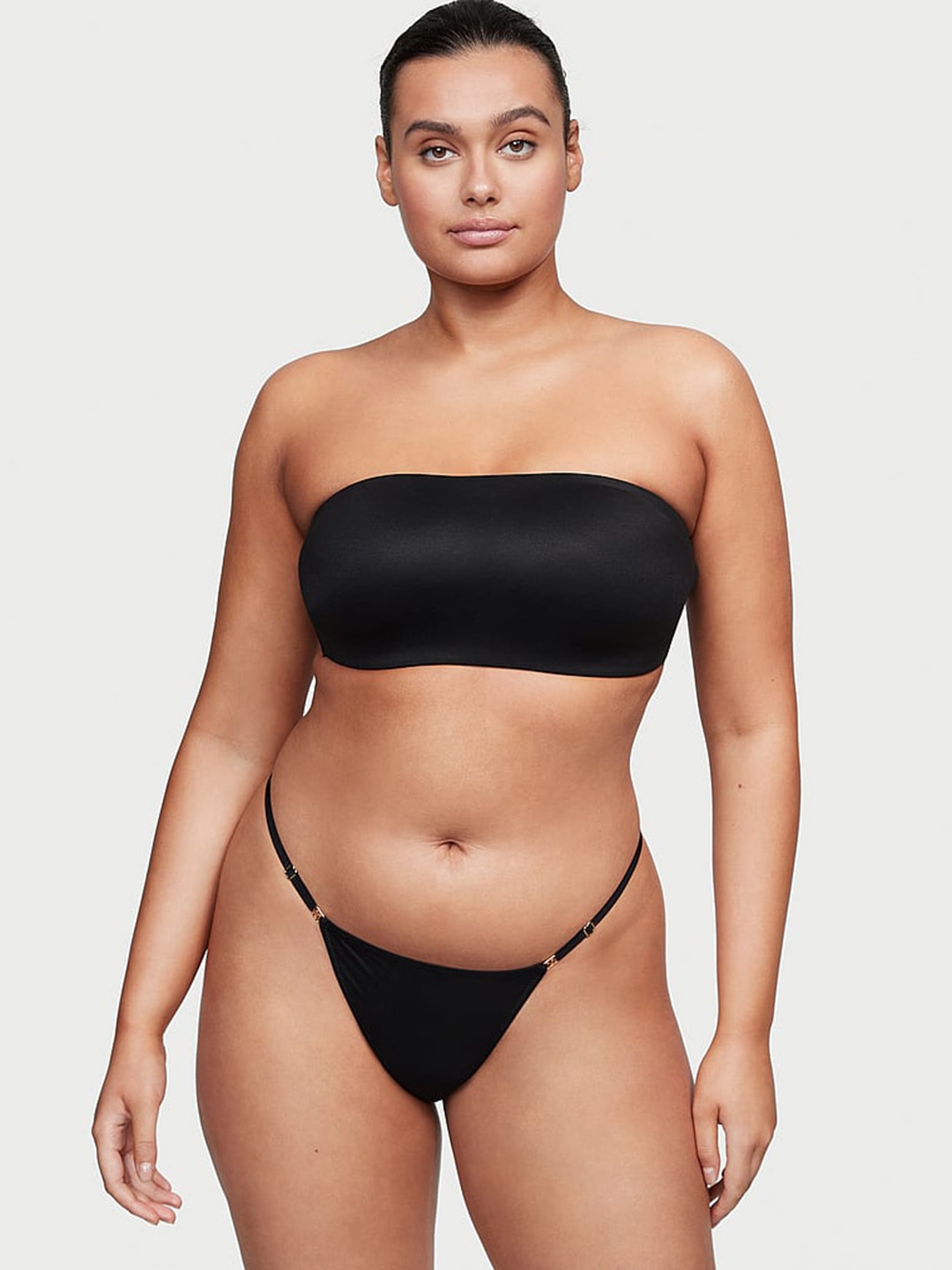 

Victoria's Secret Women Low Rise Adjustable String Thong Briefs, Black