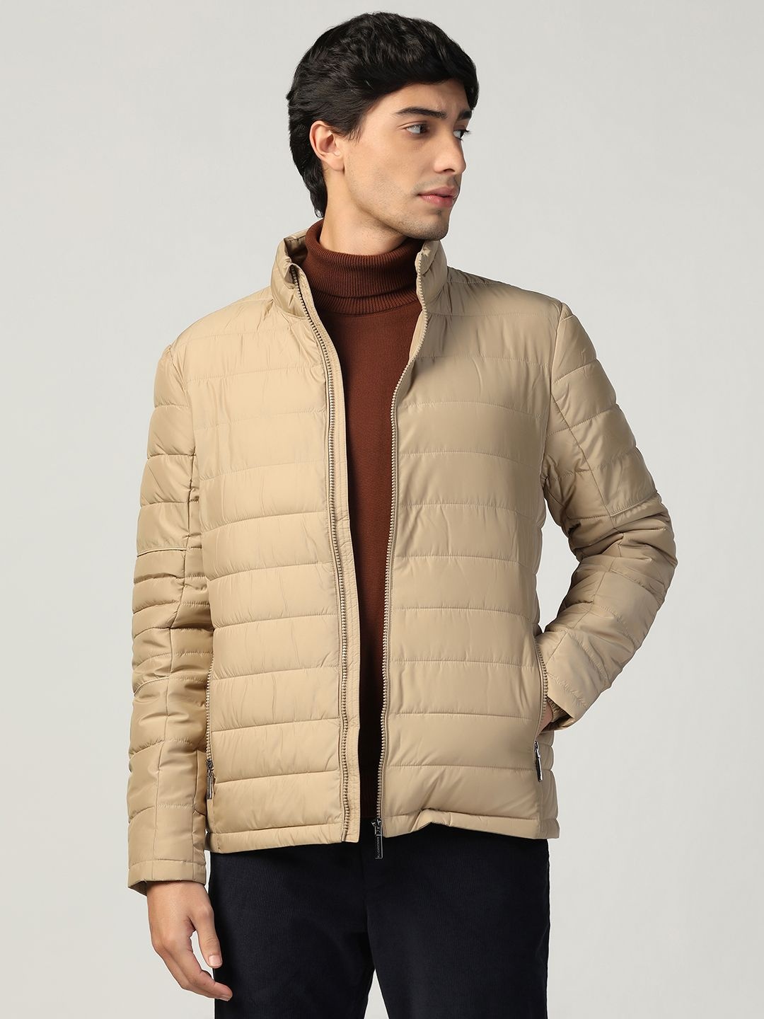 

Blackberrys Men Polyester Padded Jacket, Beige