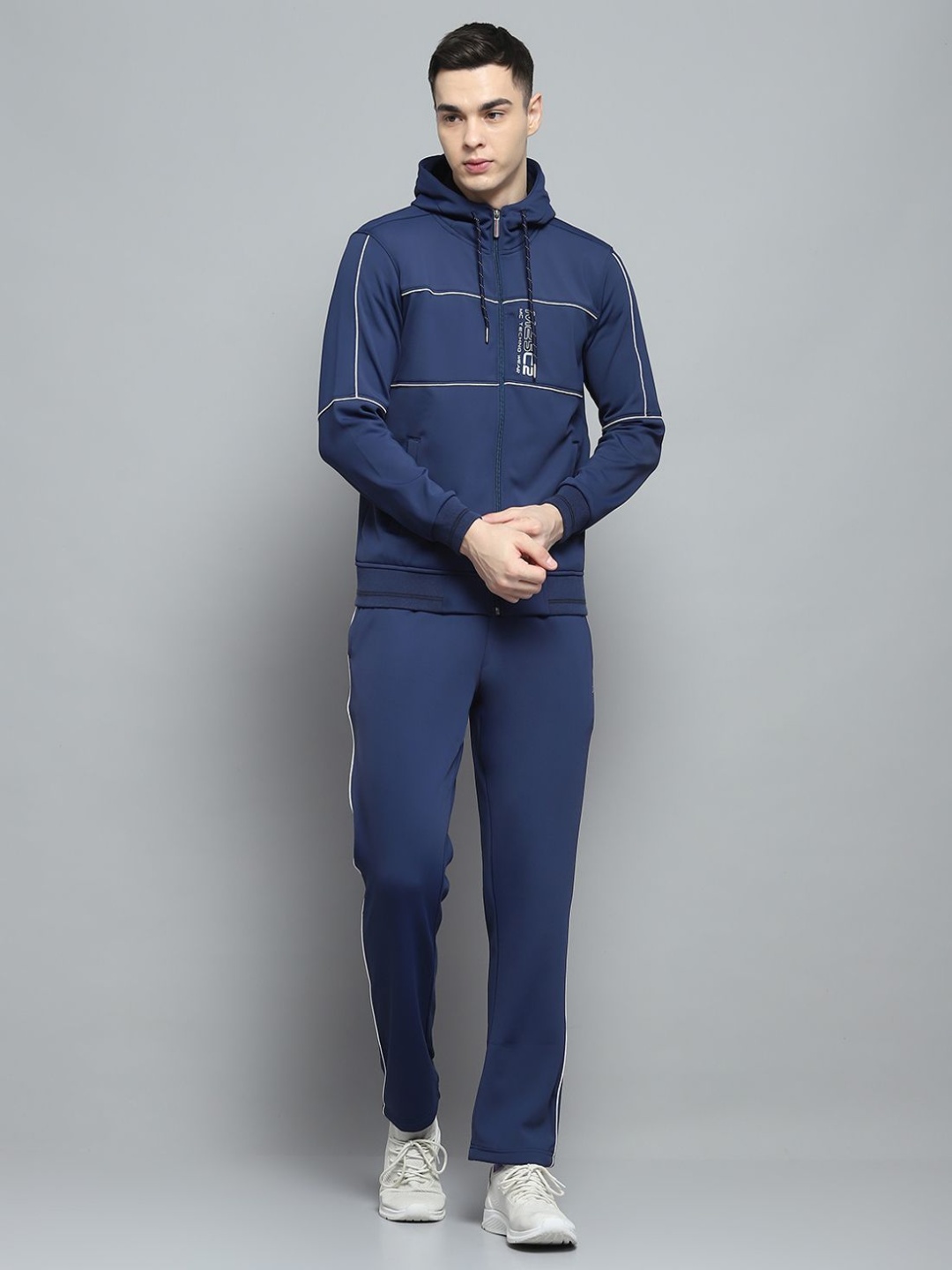 

Monte Carlo Men Mid-Rise Hooded Neck Tracksuit, Blue