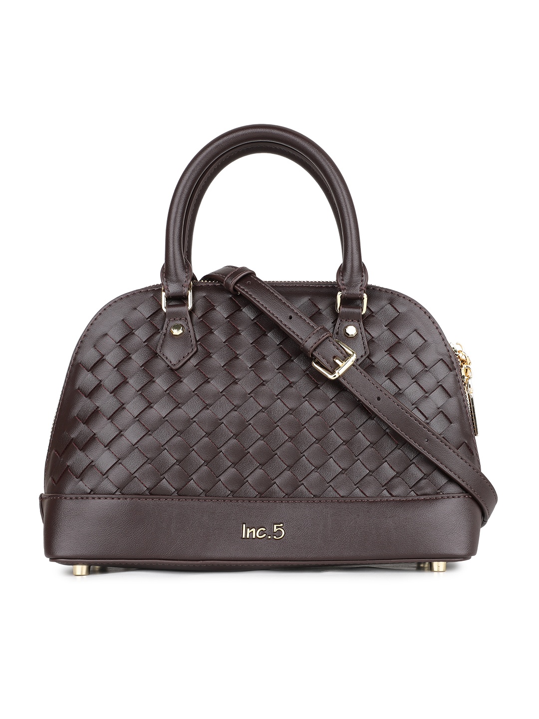 

Inc 5 Women Textured Structured Handheld Bag, Brown