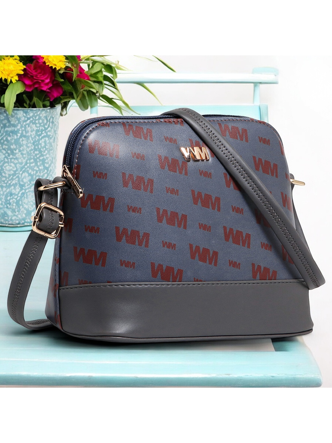 

WOMEN MARKS Women Typography Printed Crossbody Sling Bag, Navy blue