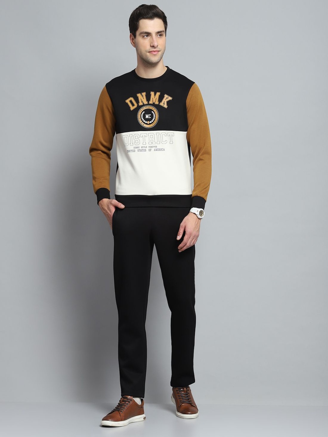 

Monte Carlo Men Typography Printed Tracksuit, Black