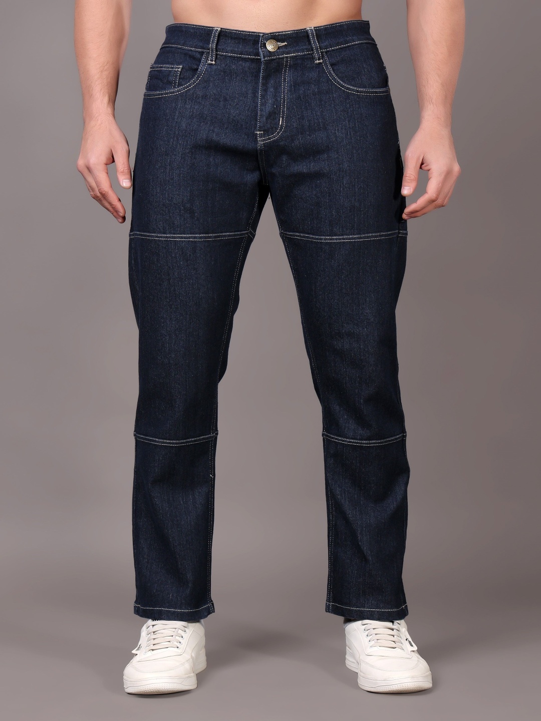 

ZAYSH Men Denim Relaxed Fit Stretchable Jeans, Navy blue