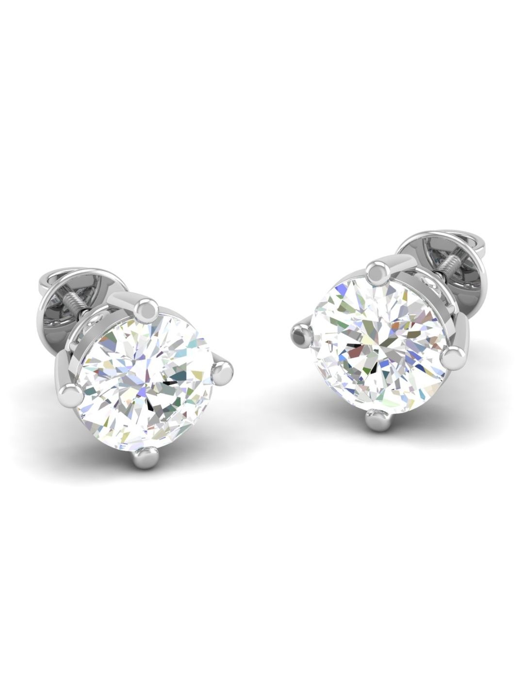 

AKSHAT SAPPHIRE 92.5 Pure Sterling Silver Rhodium-Plated CZ-Stone Studded Circular Studs