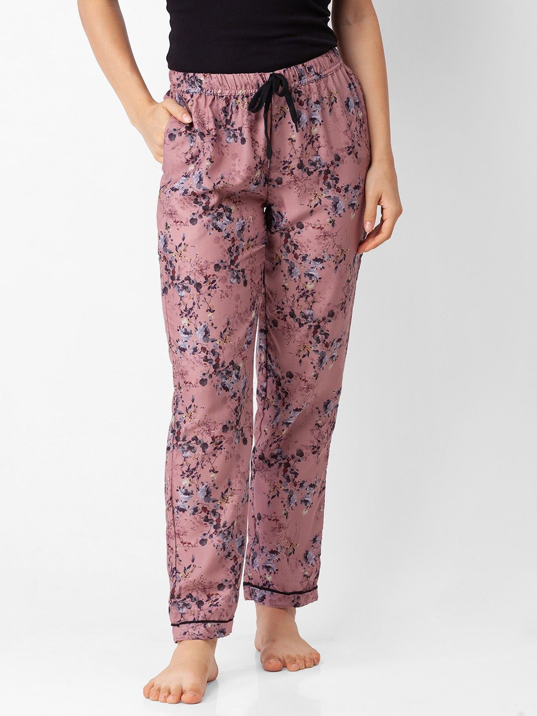 

NOIRA Women Pack Of 2 Printed Lounge Pants, Grey