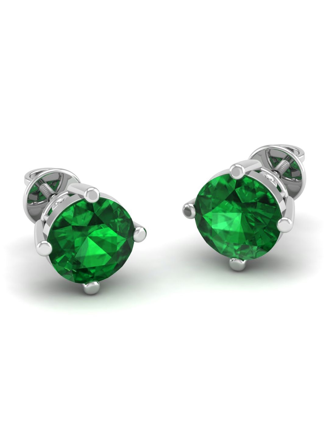 

AKSHAT SAPPHIRE 92.5 Sterling Silver Rhodium-Plated Circular Cubic Zirconia Studs, Green