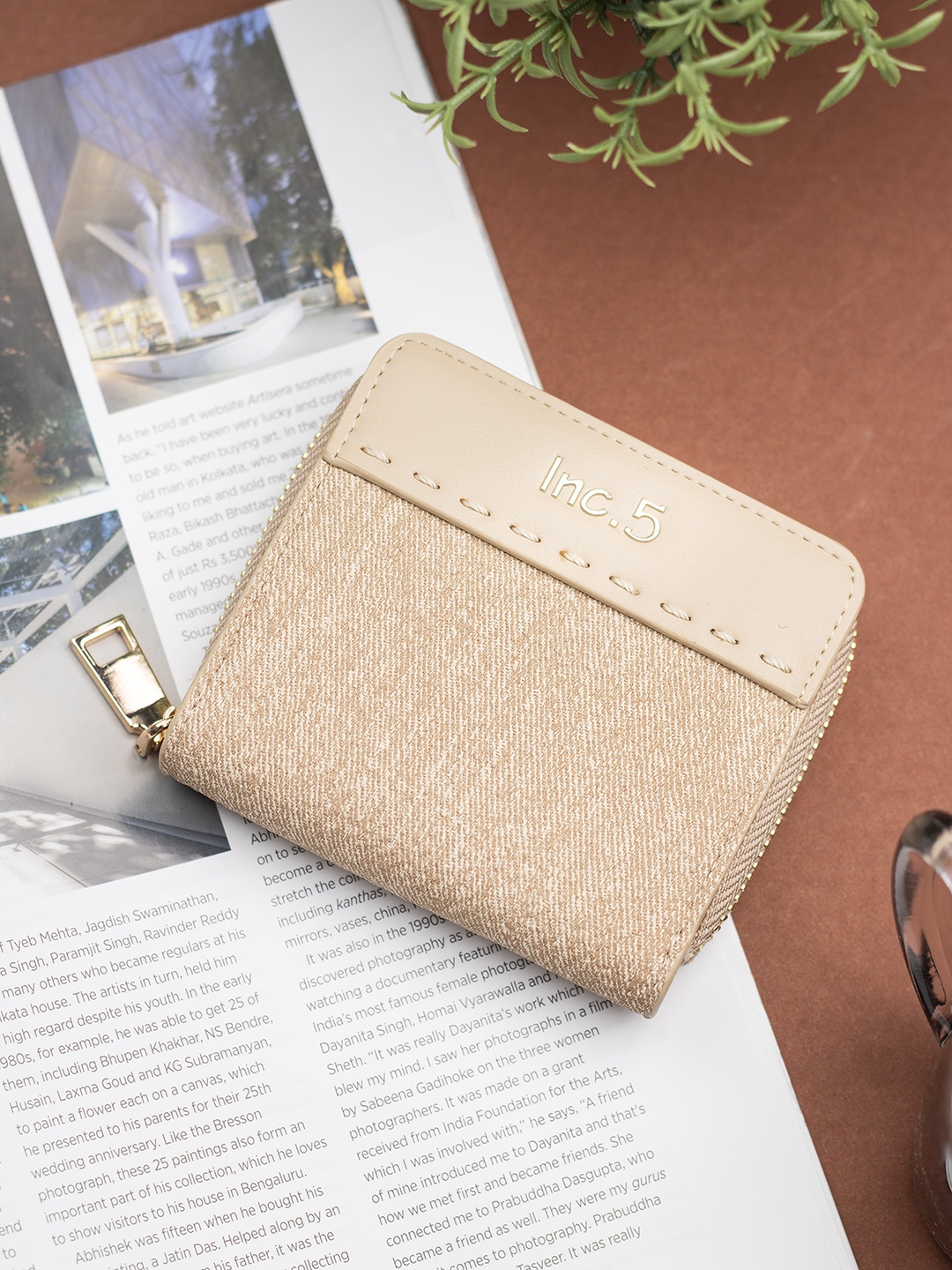 

Inc 5 Women Solid Wallets, Beige