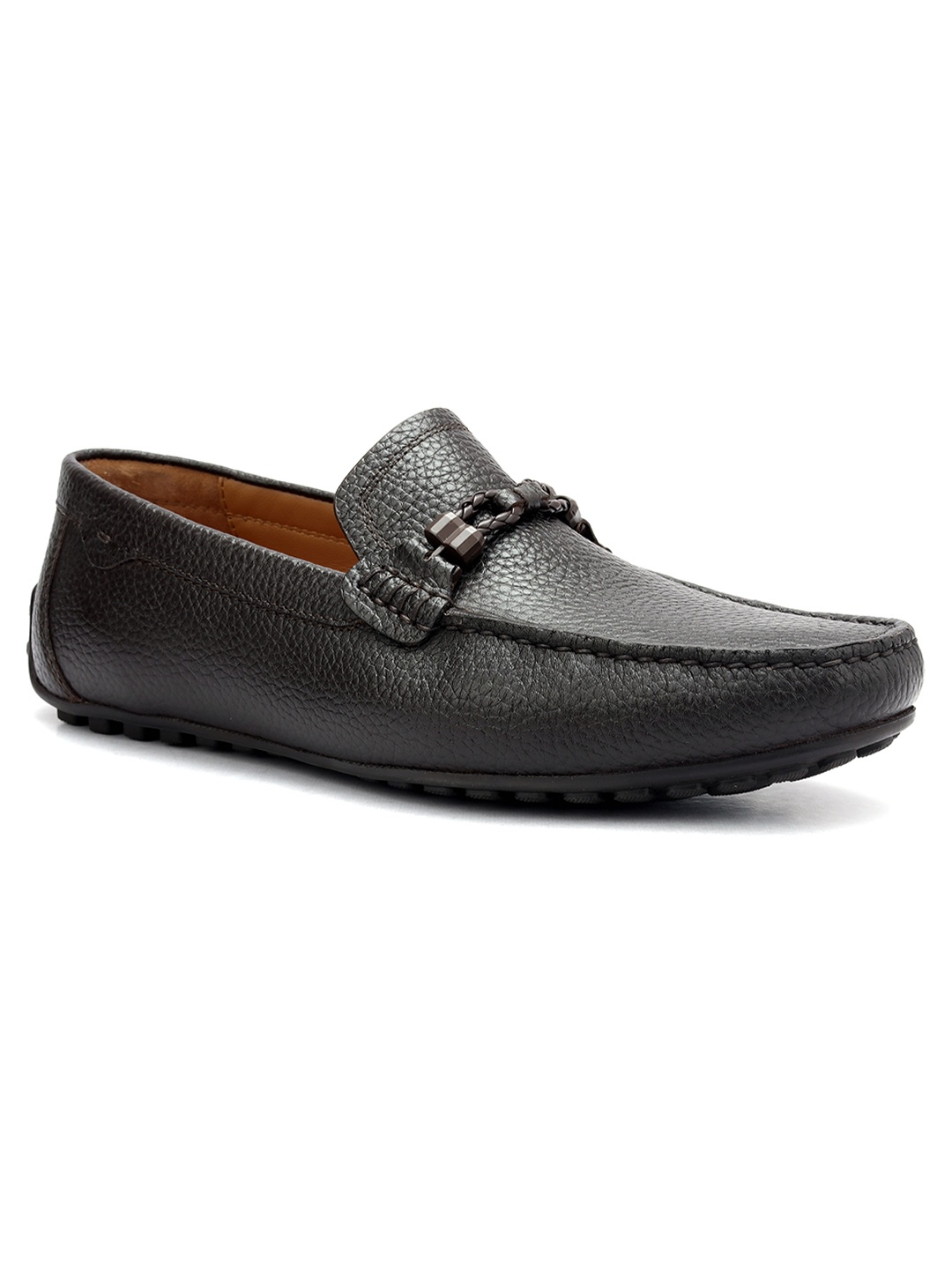 

ROSSO BRUNELLO Men Leather Formal Loafers, Coffee brown
