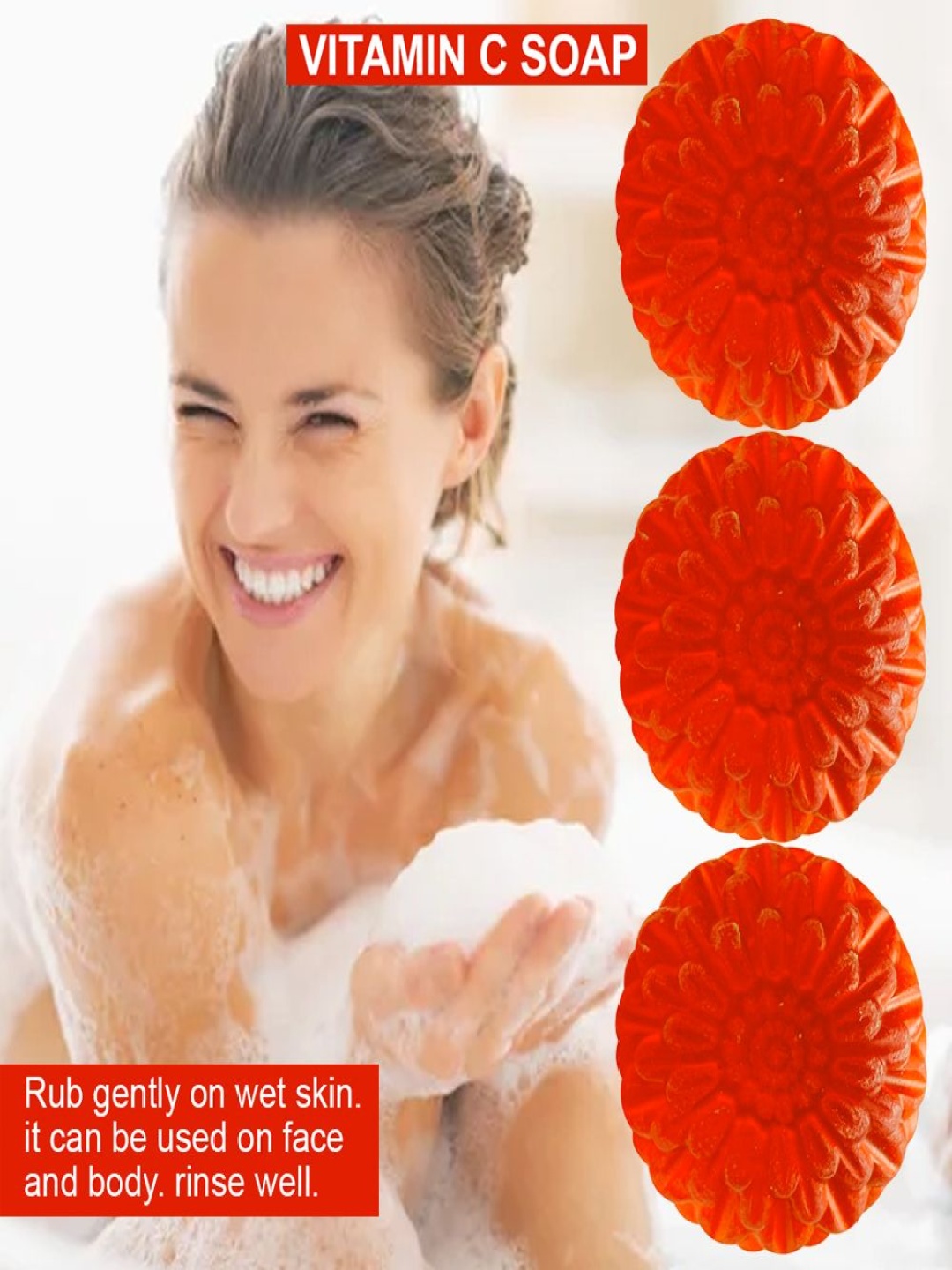 

GROOVY Set Of 3 Citrus Burst Vitamin C Bath Bar - 100 g Each, Red