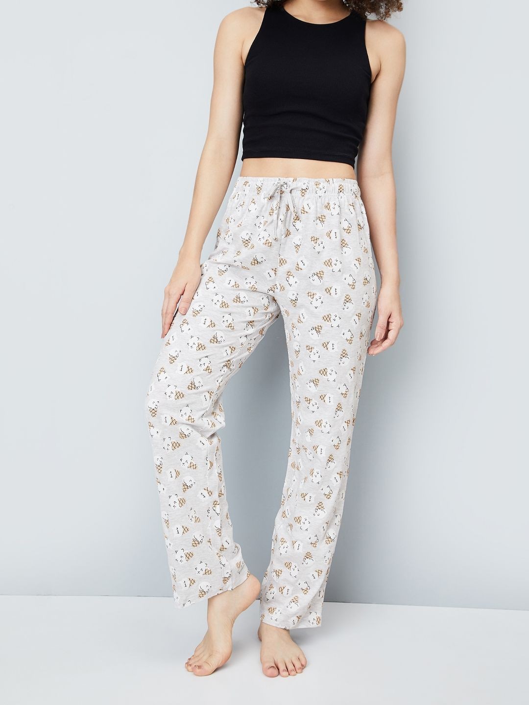 

max Women Mid Rise Straight Lounge Pants, Grey