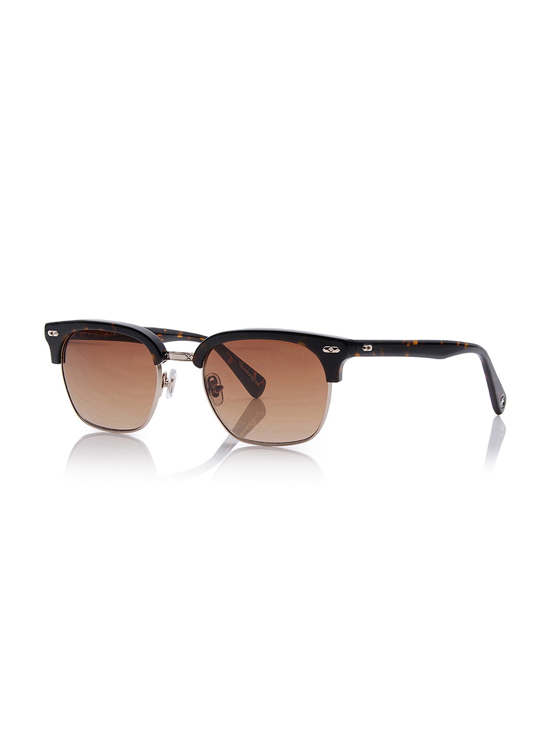 

Shisen Fox Unisex Wayfarer Sunglasses with UV Protected Lens SG040, Brown