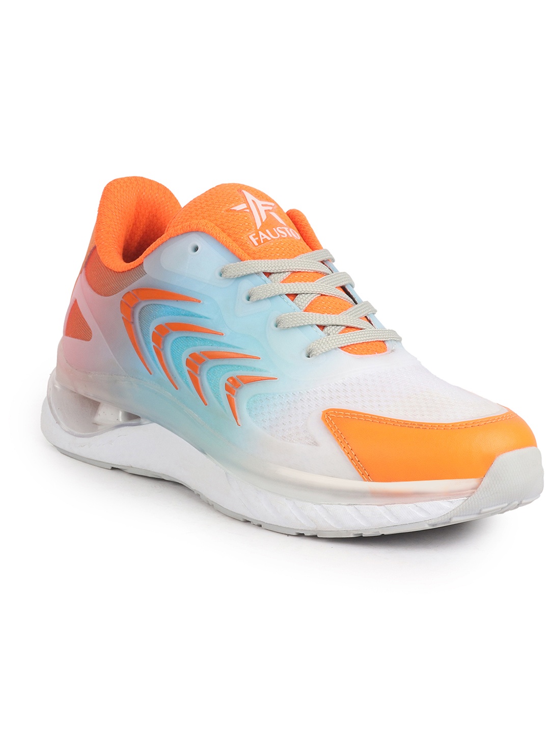 

FAUSTO Men Colourblocked Lightweight Lace-Up Sneakers, Orange